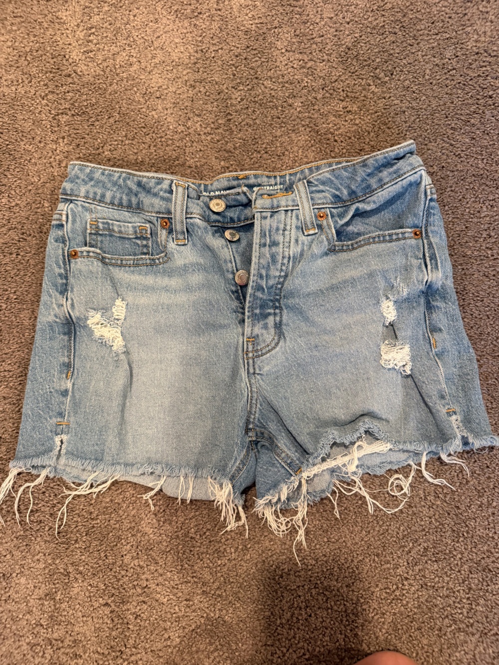Old Navy Light Blue Distressed Denim Cutoff Shorts